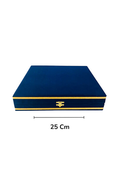 DM PORSELEN KADİFE KUTU 25 CM TABAK LACİVERT