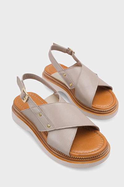 Capone Outfitters Katy Genuine Leather Soft Comfort Wedge Heel Women's Sandals