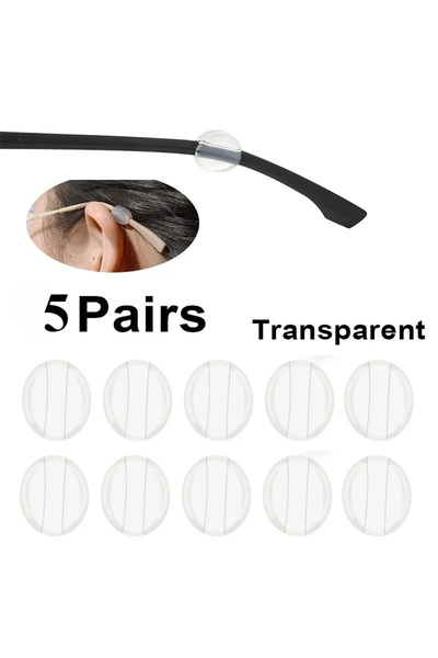 Choice3 5pairs-clear 3.5 Millimeters Invisible Round Ear Hook Eyeglasses Sili...