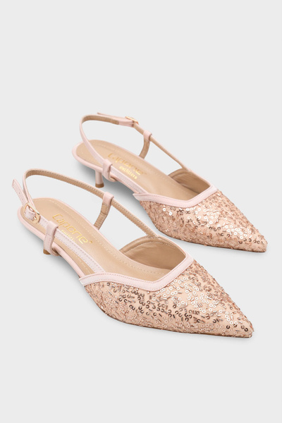 Capone Outfitters Marianna Genuine Leather Lined Sequin Open Back Women's Shoes