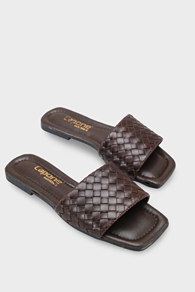 Capone Outfitters Knitted Patterned Short Heeled Women's Slippers