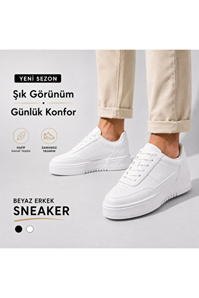 Genel Markalar Kalın Taban Bağcıklı Günlük Sneaker Spor Ayakkabı