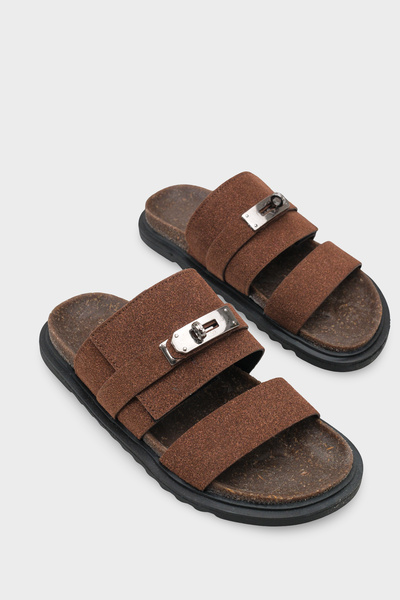 Capone Outfitters Regan Flat Heels Metal Buckle Pack Comfort Women's Slipper