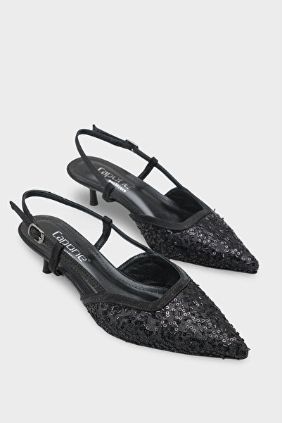 Capone Outfitters Marianna Genuine Leather Lined Sequin Open Back Women's Shoes