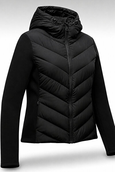 moda armanc Kadın Kapüşonlu Range Rover Mom Şişme Slim Fit Ceket