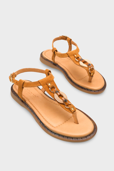 Capone Outfitters Mallorie Genuine Leather Metal Buckle Pack Flat Heels for W...