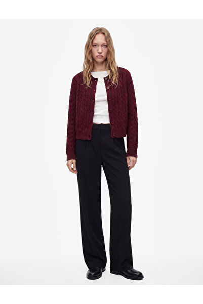 Koton Hair Braid Textured Buttoned Regular Fit Crew Neck Long Sleeve Knitwear...