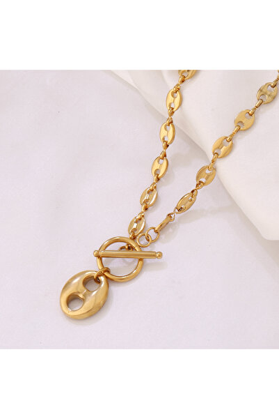 Choice B7005 316L Stainless Steel Coffee Bean Pendant Necklace Fashion Gold C...