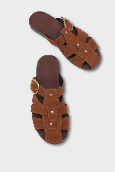 Capone Outfitters Hannie Gladyatör Kısa Topuklu Kadın Terlik