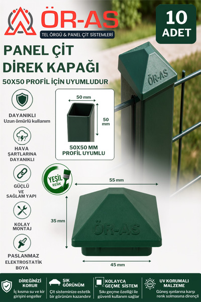 ÖR-AS TEL ÖRGÜ & PANEL ÇİT SİSTEMLERİ panel çit direk kapağı - Profil Kapak -...