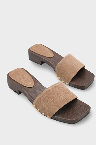 Capone Outfitters Fredrika Genuine Leather Suede Women's Clogs Slippers