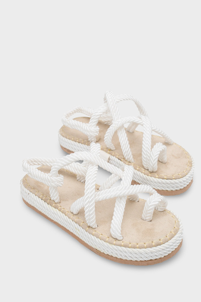 Capone Outfitters Damen-Sandalen mit Keilabsatz und Schnürung