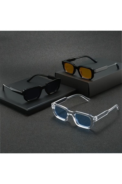 Choice 3PCS C1 3-piece Set of Square Frame Neutral Glasses Stylish and Versat...