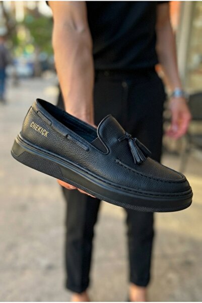 Zerenyus Loafer-x high quality premium laceless daily men's loafer black
