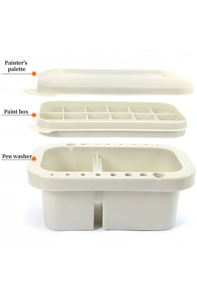 Choice grey Multi-Function Pen Wash Bucket Three-Piece Set with Color Palette...
