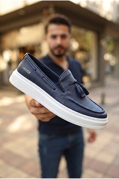 Zerenyus Loafer-x high quality premium laceless daily men's loafer navy blue