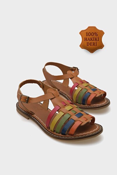 Capone Outfitters Daphne Round Toe Gladiator Riemchensandalen aus Leder für D...