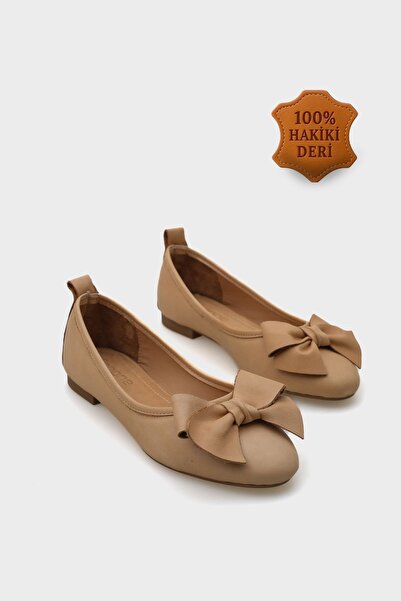 Capone Outfitters Dámské baleríny Bliss z pravé kůže s mašlí