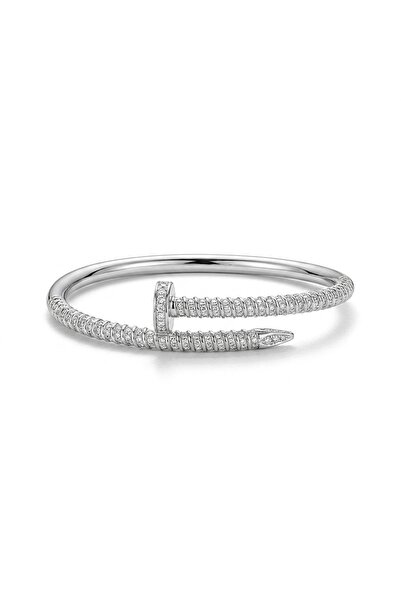 h&b design jewel Silver Taşlı Çivi Bileklik