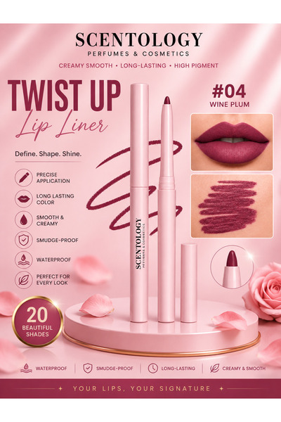 Scentology Doctor of perfums SCENTOLOGY Twist Up Lip Liner – Wine Plum #04