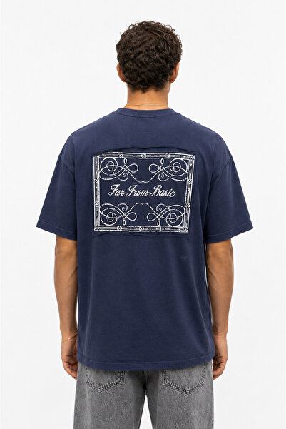 Respire Men's Ffb Embroidered Oversize T-Shirt Navy Blue