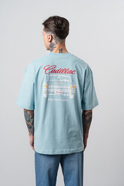Respire Ανδρικό μπλουζάκι Cadillac με στάμπα Oversize σε μπλε χρώμα
