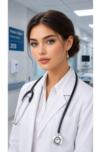 AlminaMia Zirkon Taşlı Hemşire Doktor Figürlü Sallantılı Küpe Lüks Davet Akşa...