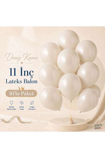 Marlon Balon Pastel Deniz Kumu Lateks Balon 11 İnç 10 Adet Doğum Günü Nişan D...