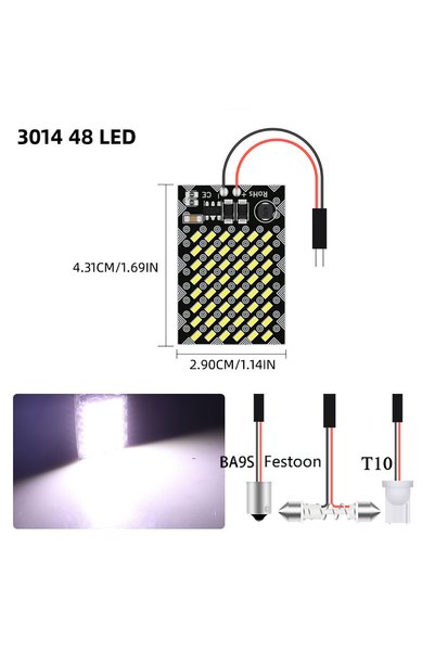 Choice1 مصباح قراءة الخرائط LED للسيارة، 48 مصباح LED، مصباح لوحة ترخيص داخلي...