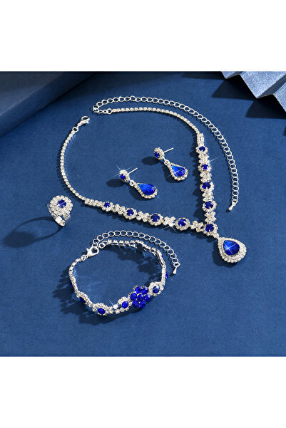 Choice 80865908 Ladies' Fashion Flower Water Drop Necklace Earrings Bracelet ...