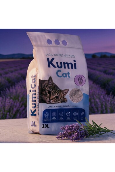 Eko-Premium Çok Güçlü Topaklanan Kedi Kumu - Lavanta 10 LT