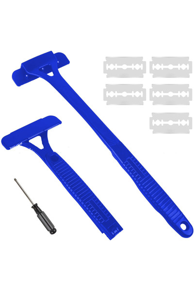 Choice4 blue5 Men's Back Shaver Hair Body Shaver, Safety Long Handle, Foldabl...