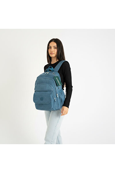 DUOMİNO Crinkle Fabric Water Resistant Large Size Turquoise Blue Clinker Back...