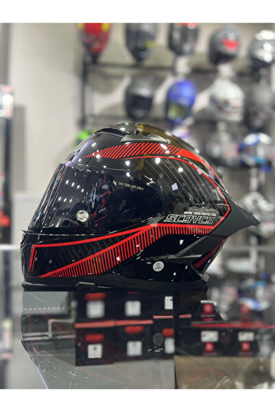 Scoyco 871 Fire Siyah Vizörlü Kapalı Kask