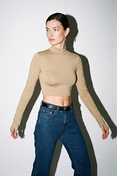 Purpleclo Women's Finger Detailed Cropped Body