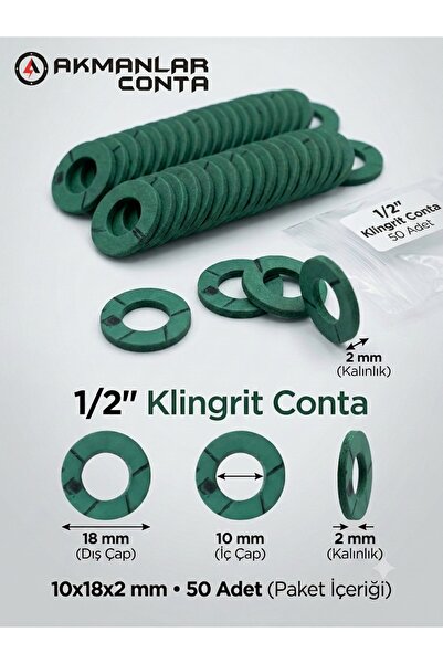 akmanlar conta 1/2 Klingrit Conta 10x18x2 mm 50 Adet