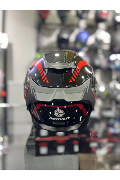 Scoyco 871 Fire Siyah Vizörlü Kapalı Kask