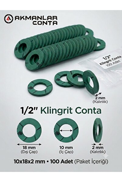 akmanlar conta 1/2 Klingrit Conta 10x18x2 mm 100 Adet