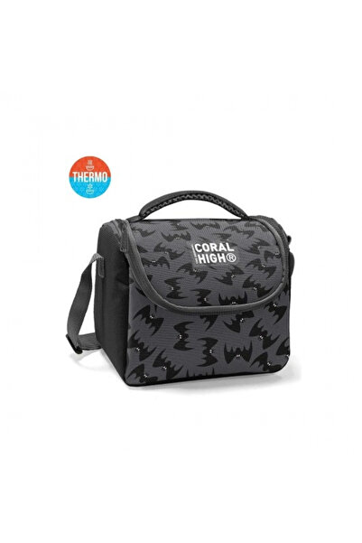 Coral High Kids Gray Black Bat Patterned Thermo Nutrition Bag Si 37144
