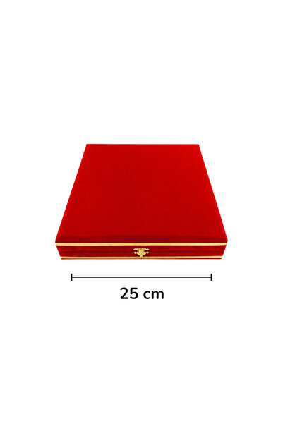 DM PORSELEN KADİFE KUTU 25 CM TABAK KIRMIZI