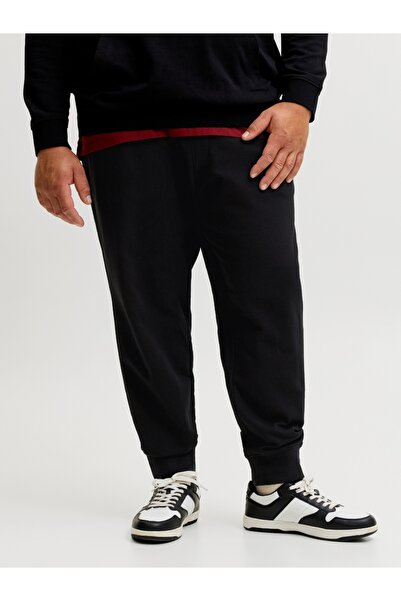 Jack & Jones Plus Men's Sweatpants, Big Sizes, JPSTGORDON, Regular Fit, Black
