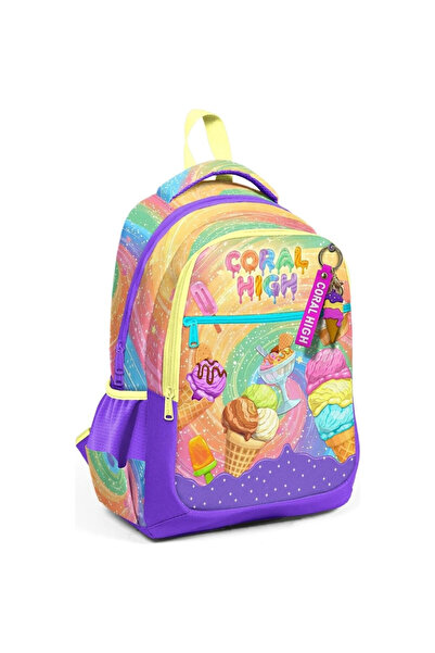 Coral High Kids Milka Ice Cream Patterned Three Compartment School Backpack 3...