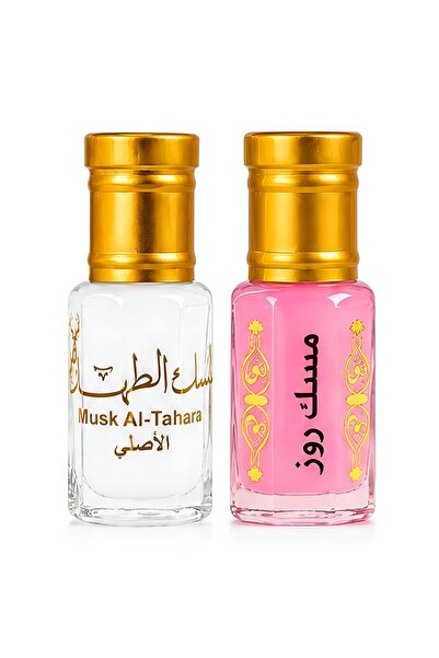 MUSK AL TAHARA Orijinal 2 ADET × 6ML (Beyaz misk + Rose misk)