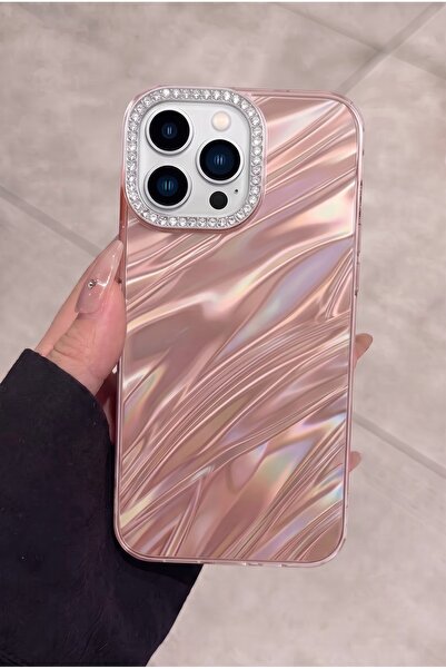 KVK PRİVACY iPhone 13 Pro Max Uyumlu Premium Taşlı Parlak Kılıf – Kamera Çerç...