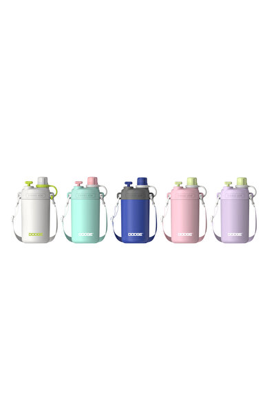 DODGE DB-23694 580ml Askılı Pipetli Beyaz Çelik Matara