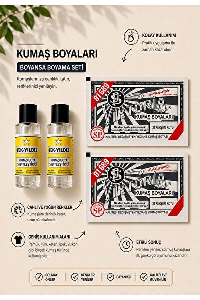 boyansa 2 adet Koyu Kurşuni kumaş boyası + 2 adet sabitleme özel boyama seti