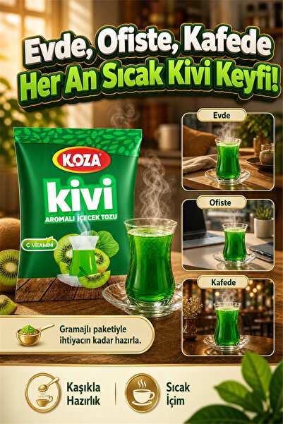 Koza Gurmelerin Seçimi Kivi Aromalı Muhteşem Lezzet Kivi Çayı Premium İçecek Tozu 300 Gram