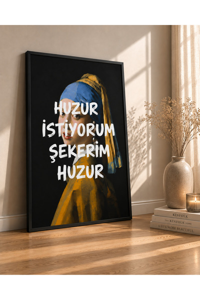 BuzzDesigns Huzur İstiyorum Şekerim – Pop Art Tarzı Modern Duvar Tablosu (Çer...