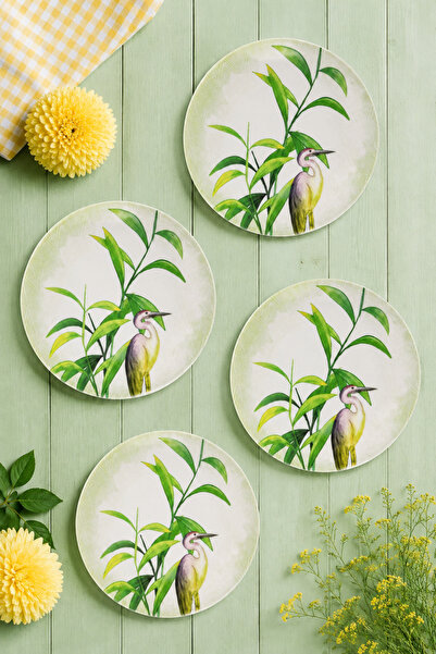 grandora Bambu & Turna Desenli (20 cm, 6’lı Set) Pasta Tabağı | Dekoratif Sun...