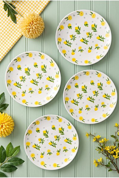 grandora Limon Desenli 6'lı Pasta Sunum Tabağı (20 CM) – Minimal & Şık Sofra ...